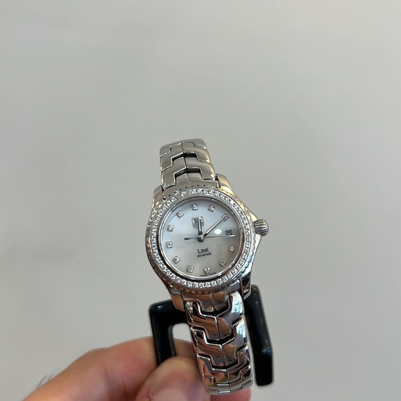 DIAMOND DIAL and DIAMOND BEZEL TAG HEUER LADIES LINK MOTHER OF PEARL QUA… - Picture 3 of 6